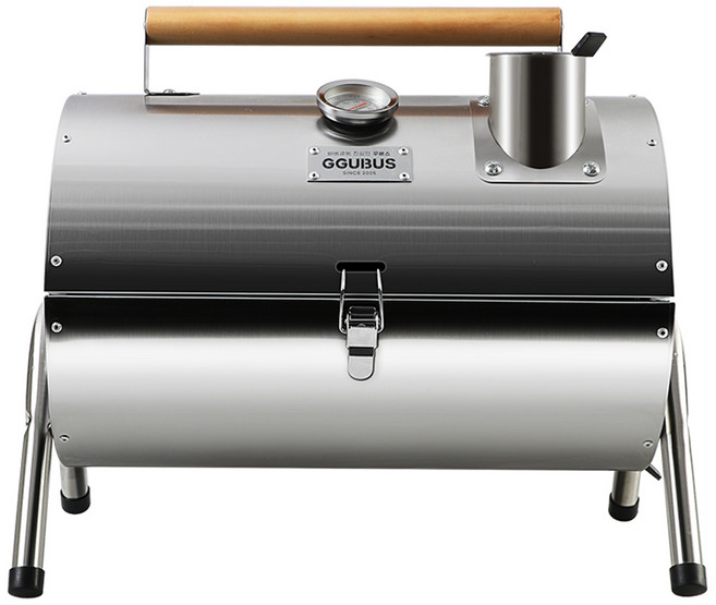 꾸버스 스텐 카고 휴대용 훈제 숯불 바베큐그릴, 1개