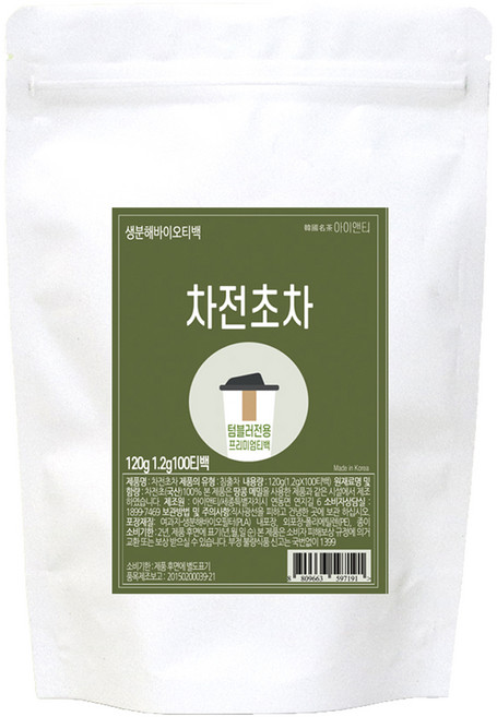 Int 韓國產車前草茶包 隨行杯用, 1.2g, 100入, 1個