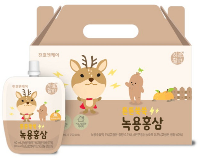 하루활력 튼튼쑥쑥 어린이 녹용홍삼 30p, 1.2L, 1개