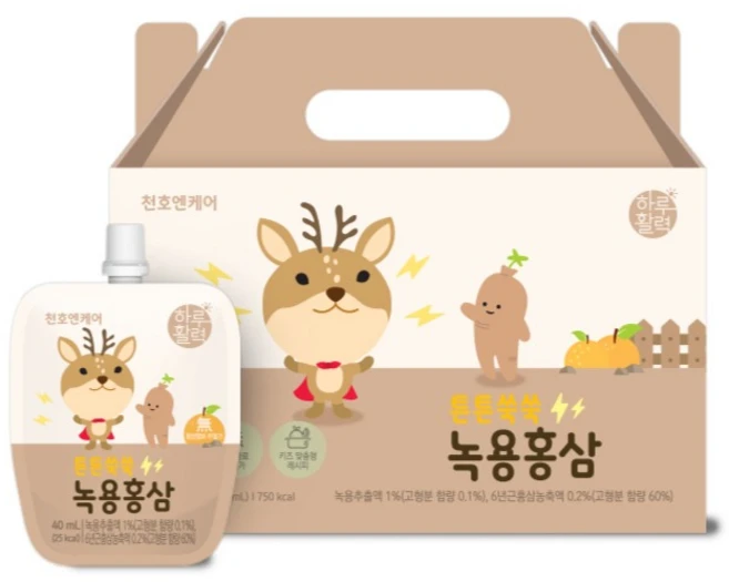 하루활력 튼튼쑥쑥 어린이 녹용홍삼 30p, 1.2L, 1개 - 쿠팡