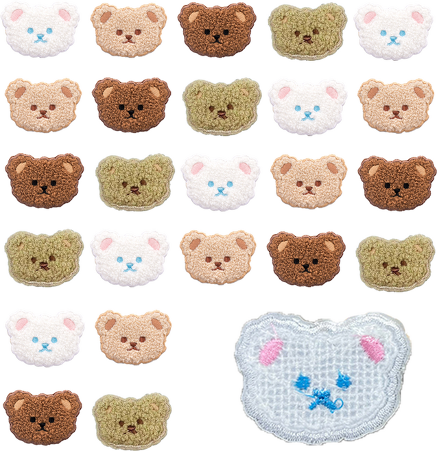 코히모 보슬이 와펜 패치 열접착식 4W496, 랜덤발송, 25개