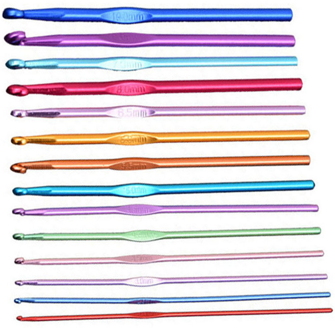 코히모 메탈 뜨개질 모사용 코바늘 14종 세트, 1세트