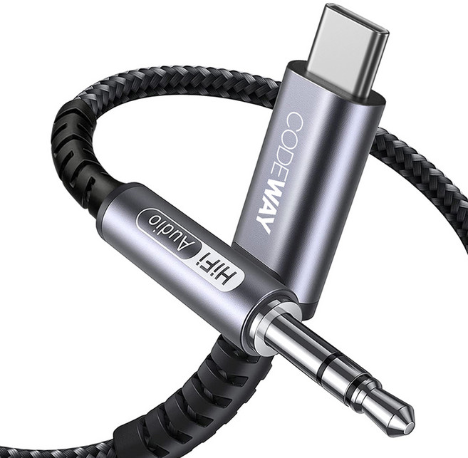 코드웨이 오디오 C타입 to AUX 케이블 차량용 옥스선, WA7135-0.5M, 혼합색상, 1개