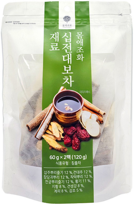 몸애조화 십전대보차 한방 재료 2p, 120g, 1개