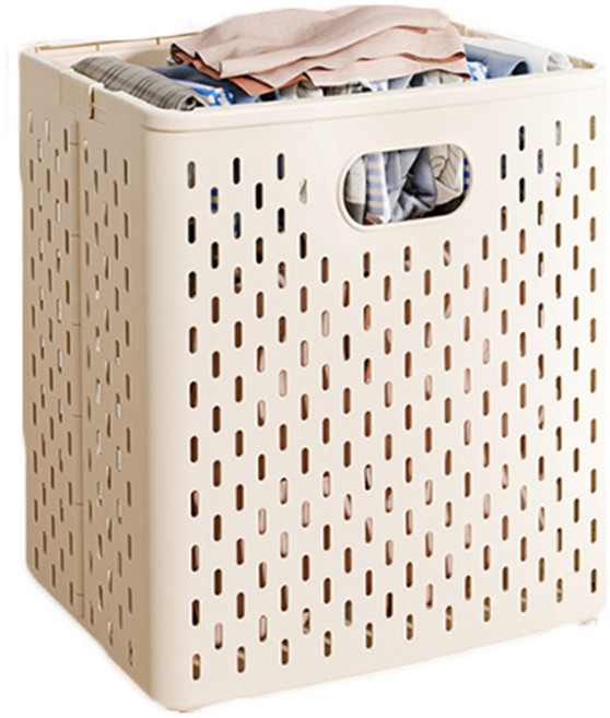 소니오 손잡이 이동 접이식 빨래바구니, 02 손잡이 크림