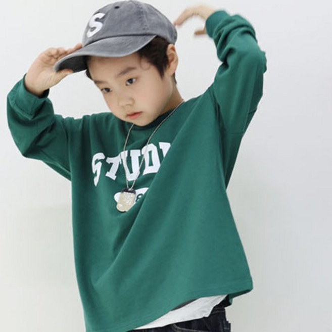 소년마켓 아동용 스튜디오 시보리 긴소매 티셔츠