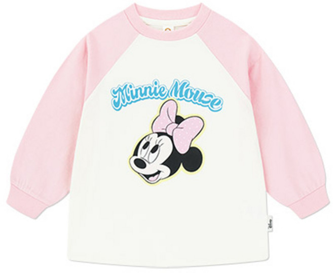 밀크마일 디즈니 아동용 미키 미니마우스 스마일나글란 티셔츠