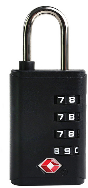 트래블큐브 초경량 TSA 안전자물쇠 4다이얼 블랙, 1개