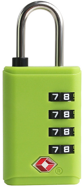 트래블큐브 초경량 TSA 안전자물쇠 4다이얼 그린, 1개