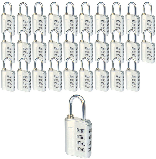 트래블큐브 여행용 4다이얼 안전자물쇠 실버, 30개