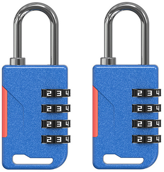 트래블큐브 샤이니 안전자물쇠 4다이얼 블루, 2개