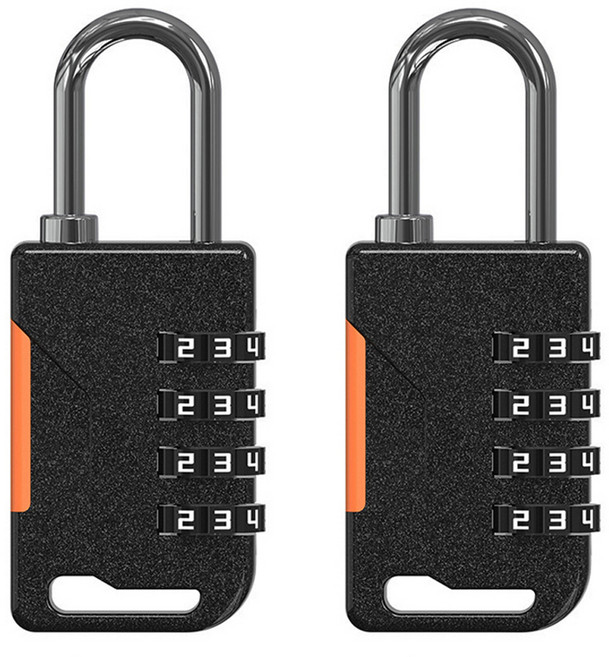 트래블큐브 샤이니 안전자물쇠 4다이얼 블랙, 2개