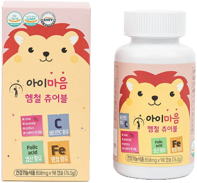 건강나눔 아이마음 헴철 츄어블 90캡슐, 1개, 90정 - 쿠팡