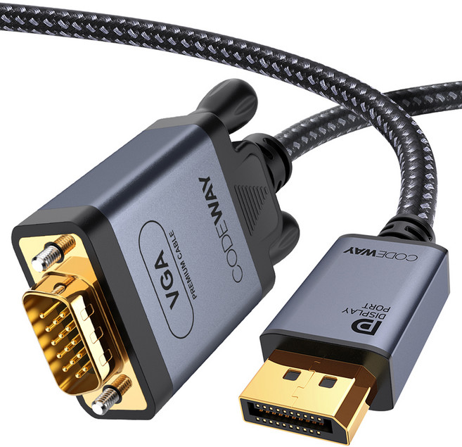 코드웨이 DP to VGA RGB 케이블, 1개, 1m