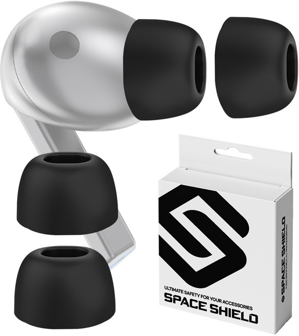 스페이스쉴드 갤럭시 버즈3 프로 호환 스탠다드 실리콘 이어팁 S 4p, 블랙, 1세트