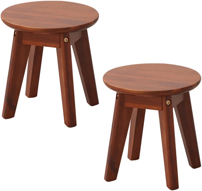 예다움 원형 원목 미니 스툴 화분, 아카시아, 2개