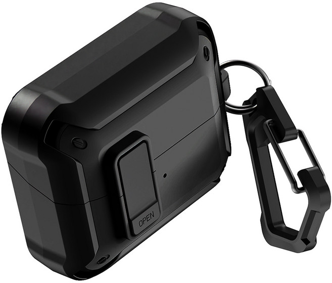 구스페리 범퍼 락 하드 케이스, 버즈3 FE / 버즈3 / 버즈 3 프로, 블랙, 1개