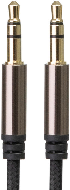 GJBY 스테레오 AUX 3.5mm 오디오 케이블 2m, GJC352, 블랙, 1개