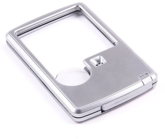 코살루 카드형 클립 돋보기 + 커버, 실버, 1개