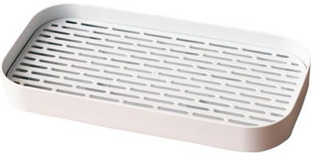 셀리빙 심플 배수 트레이 식기 건조대 깊은직사각 S, 화이트, 1개, 1단