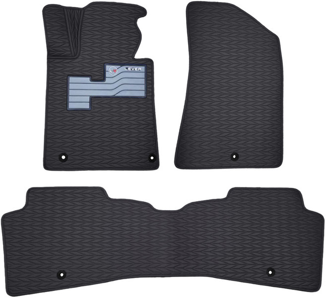 오토가드 와이드 실리콘 발판 1+2열 확장형 풋레스트 자동차 퀼팅 가죽 플로어 매트 세트, 블랙, 제네시스 GV80 5인승 7인승 공용 가솔린 디젤 2020년