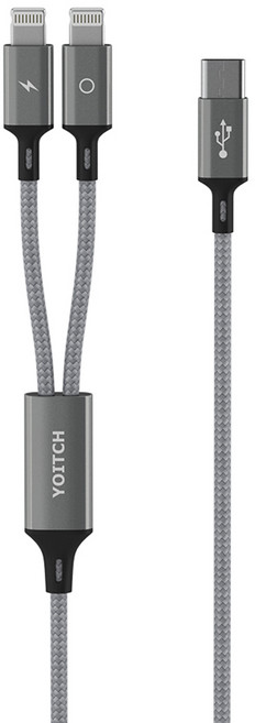 요이치 마운틴 로그C C타입-8핀 2in1 초고속 충전 케이블, 1개