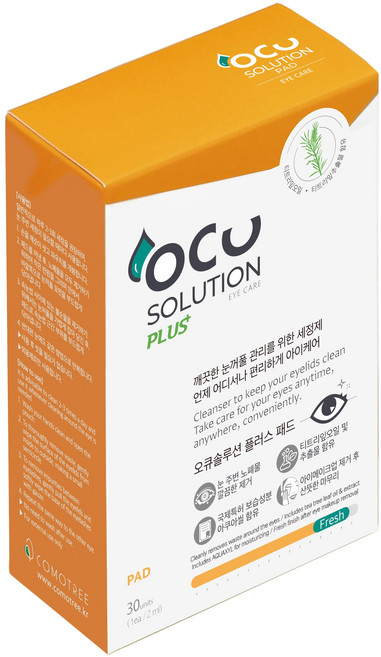 오큐솔루션 꼬모트리 플러스 패드 눈꺼풀 세정제 30p, 혼합색상, 1개