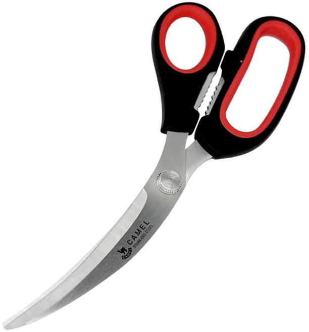 영수산업카멜 바닥에 닿지 않아 위생적인 띄움 곡선 갈비 주방가위, 혼합색상, 1개