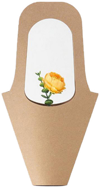 길그리 꽃다발용 일체형 크라프트 쇼핑백 중, 5개