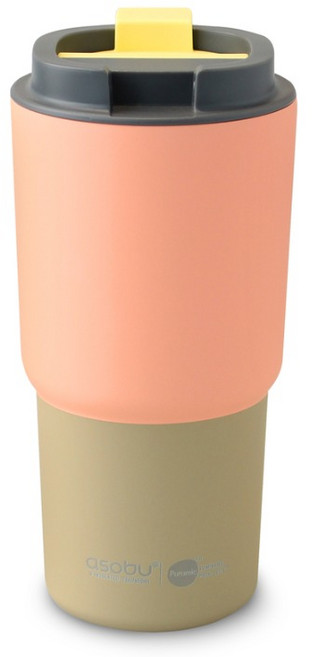 아소부 세라믹코팅 이중진공 스텐 보온보냉 퓨라믹 파스텔 텀블러 픽미업, 1개, 650ml, 파스텔 피치