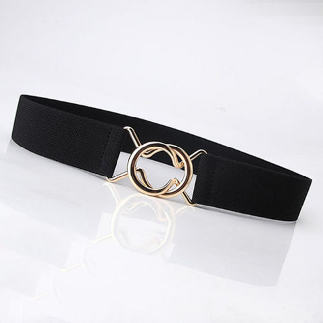 딥톡 여성용 밴딩 허리띠 골드링 버클 벨트 DT0566