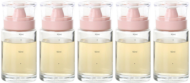 시노글라스 키텐실 실리콘 오일병 S CAP 로즈핑크, 5개, 100ml