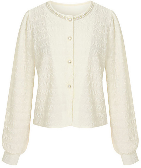 티뷰 진주라운드엠보 블라우스 V4C-CBL044