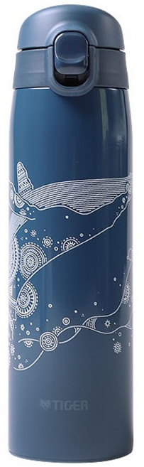 TIGER 虎牌 Super Clean Plus 圖案藝術保溫保冷隨行杯 MCT-A501, 藍色(MCT-A501AT), 500ml, 1個