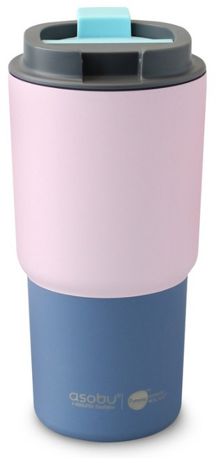 아소부 세라믹코팅 이중진공 스텐 보온보냉 퓨라믹 파스텔 텀블러 픽미업, 1개, 650ml, 파스텔 핑크