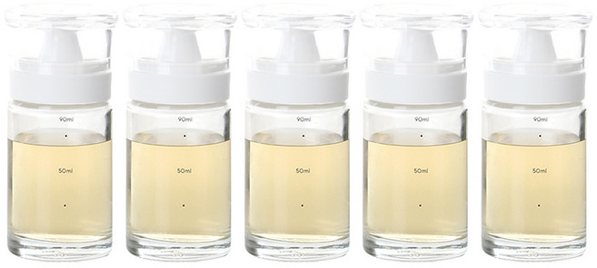 시노글라스 키텐실 비스포크 실리콘 오일병 S Cap 크림화이트, 100ml, 5개