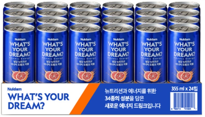널담 뉴트리션 에너지 드링크 자몽, 24개, 355ml - 쿠팡