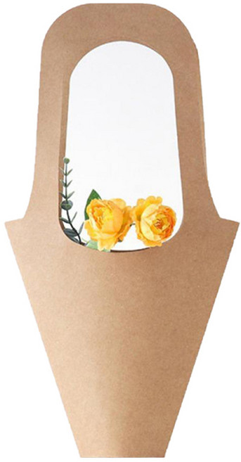 길그리 꽃다발용 일체형 크라프트 쇼핑백 대, 5개