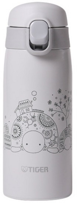 타이거 수퍼클린플러스 패턴아트 보온보냉 텀블러 MCT-A351, 연회색(MCT-A351WT), 1개, 350ml