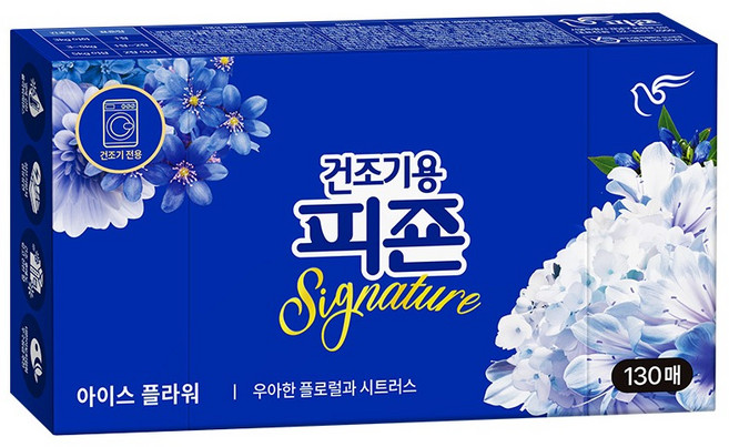 碧珍 烘衣機專用乾衣香氛紙 纖維柔軟精 經典冰花 正裝, 130入, 1個