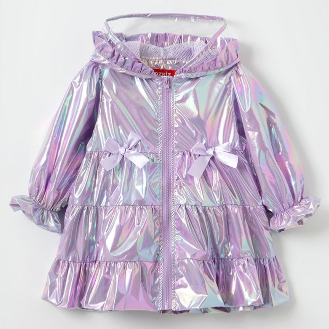 오즈키즈 여아용 샤인아트리본 레인코트 우비