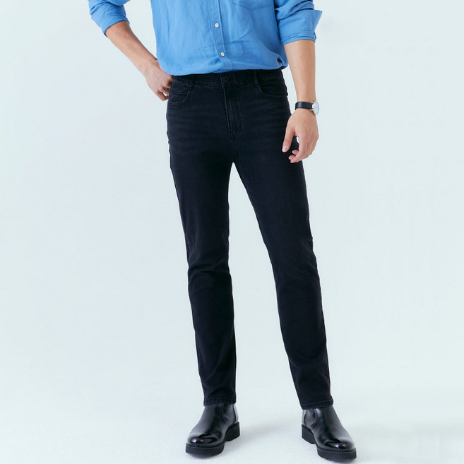 뱅뱅 남성용 슬림 스트레이트 데님 바지