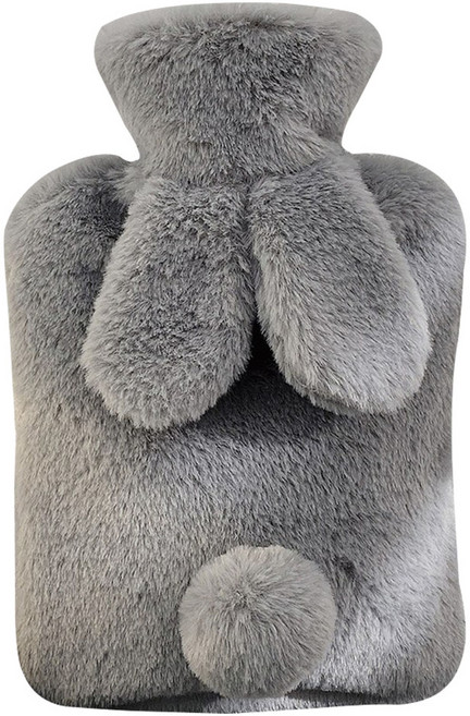 도림 깡충 토끼 보온 물주머니 500ml, 라이트그레이, 1개