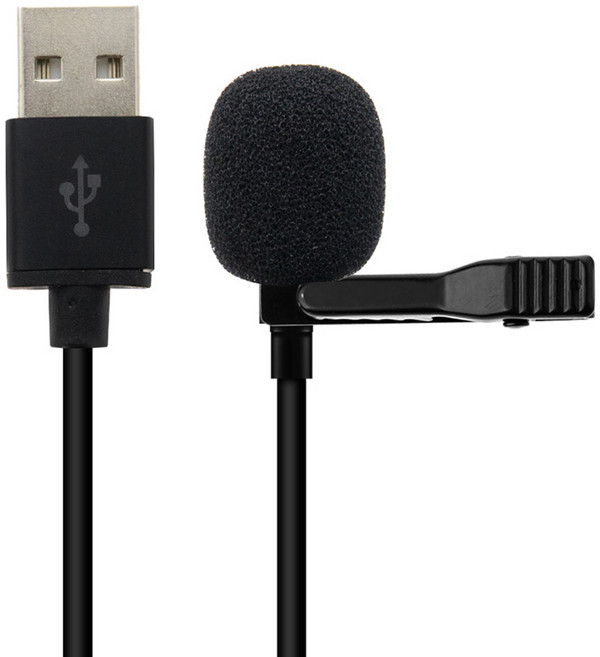 컴스 USB 핀마이크 클립형 소형 마이크 1.5m, 본상품선택