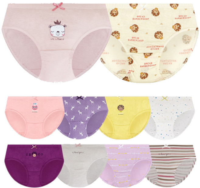 엠알키즈 여아용 순면 삼각팬티 10종 세트 MKGP_029set