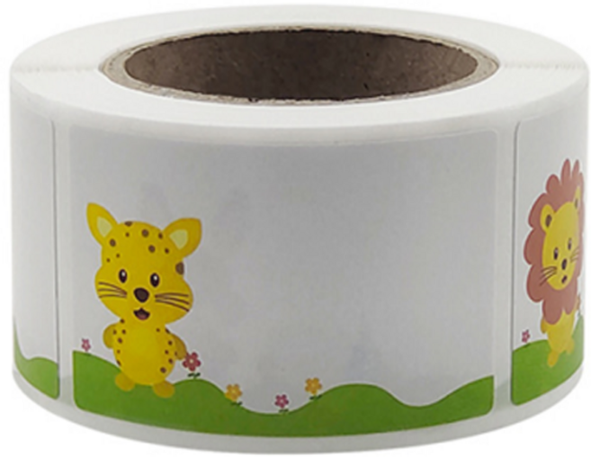 스타리움 롤형 8종 동물 라벨 네임 스티커, 혼합색상, 1개, 200개입