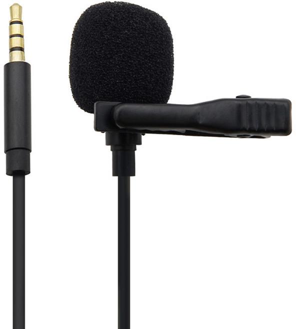 컴스 핀마이크 클립형 소형 AUX 4극 3.5mm 마이크 1.5m, IF849, 상세 설명 참조