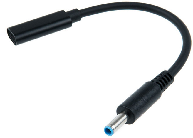 컴스 USB Type C 노트북 전원 변환젠더 케이블 15cm C타입 PD to DC 4.5 / 3.0 HP, 1개