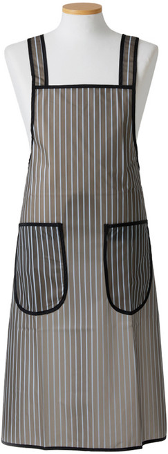 로사홈 스트라이프 우레탄 앞치마 소, 검정, 1개