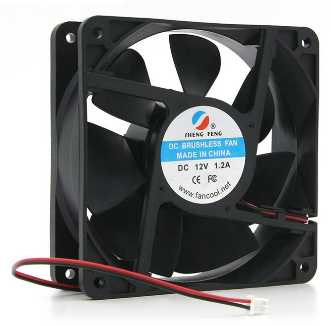 컴스 CASE DC 브러시리스 팬 2P 전원 DC12V 쿨러 120mm x 37mm BF012, 1개
